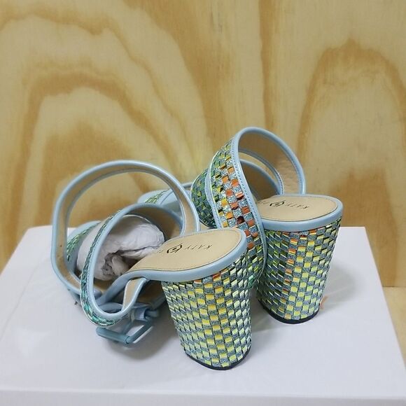 Katy Perry Ankle Strap Block Heeled Sandals The Shana Light Blue Size 11 M - Picture 4 of 8